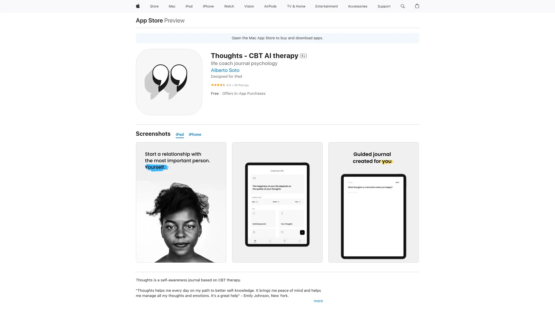 Thoughts - CBT AI therapy - AI Tool Ocean