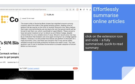 TLDR.AI - Chrome Extension - AI Tool Ocean