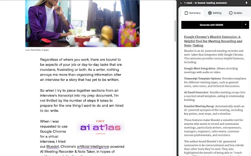 T.read - Chrome Extension - AI Tool Ocean