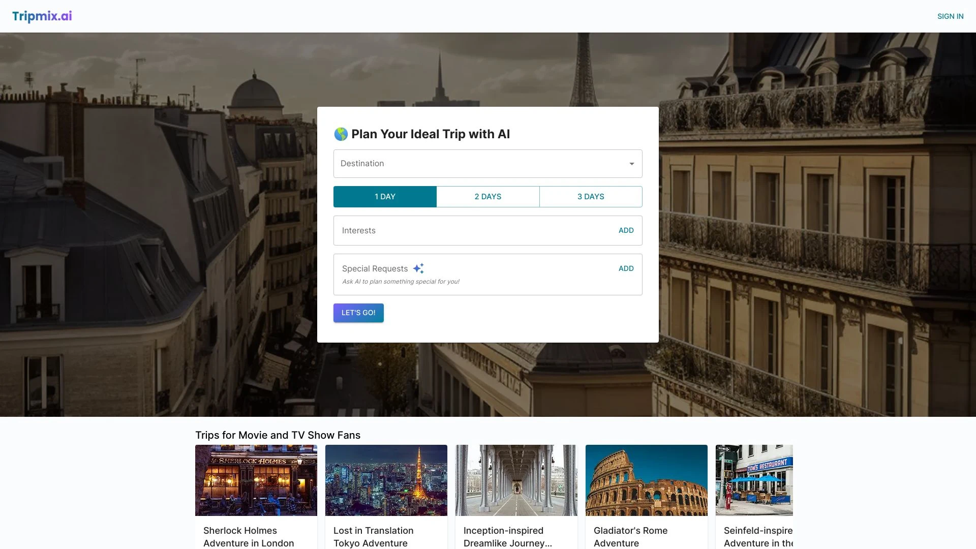 TripMix - AI Tool Ocean
