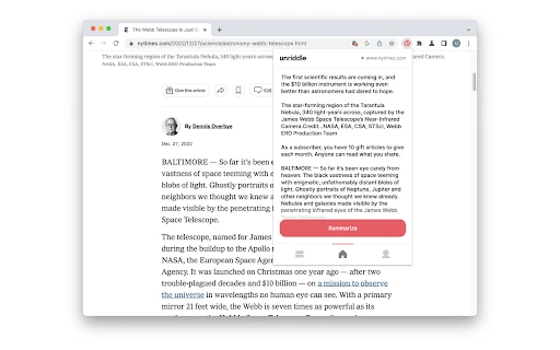 Unriddle Summarize - Chrome Extension - AI Tool Ocean