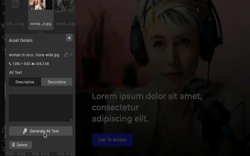 Webflow AI Alt Text Generator - Chrome Extension - AI Tool Ocean
