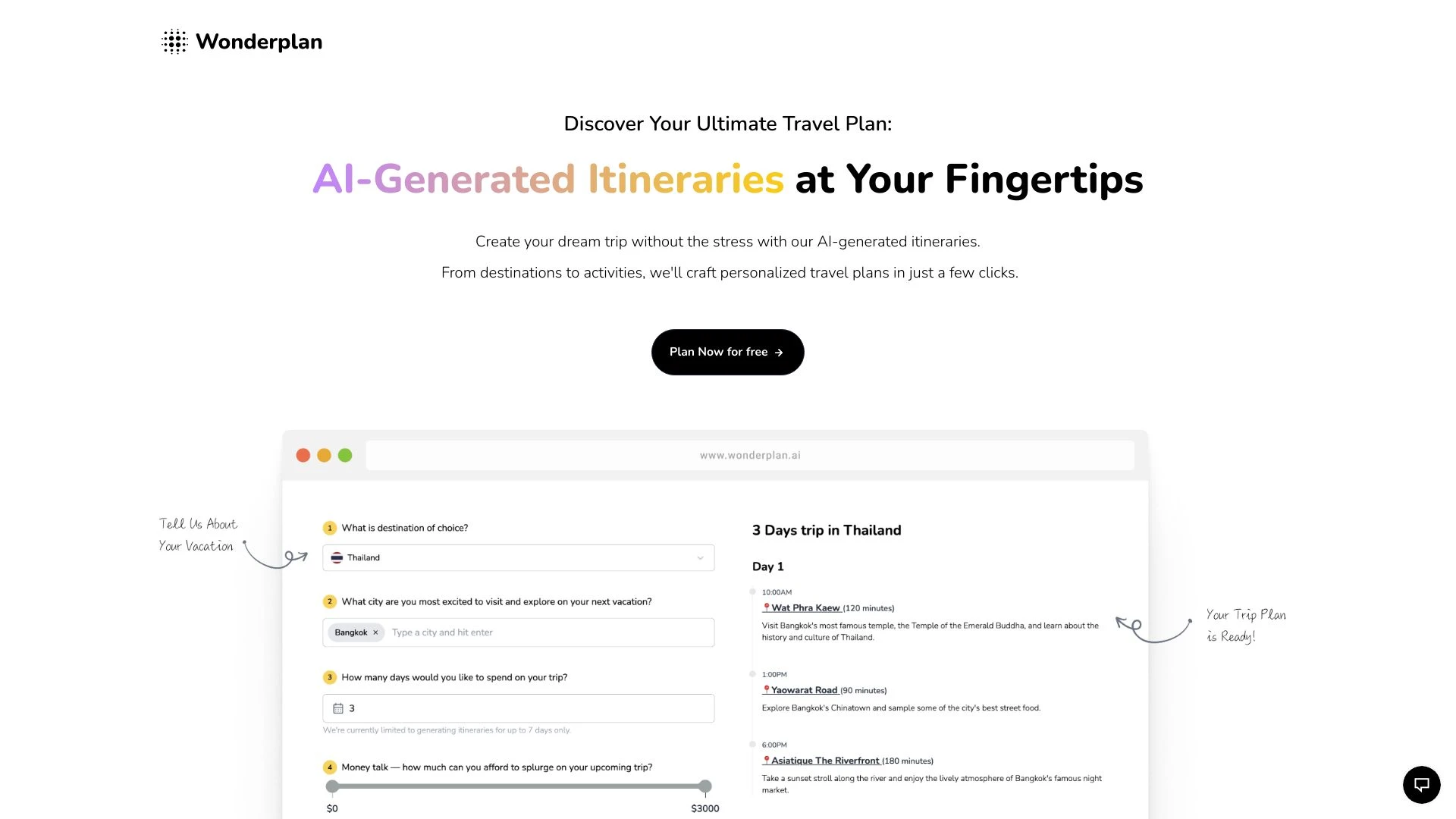 Wonderplan - AI Tool Ocean