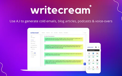 Writecream - Chrome Extension - AI Tool Ocean