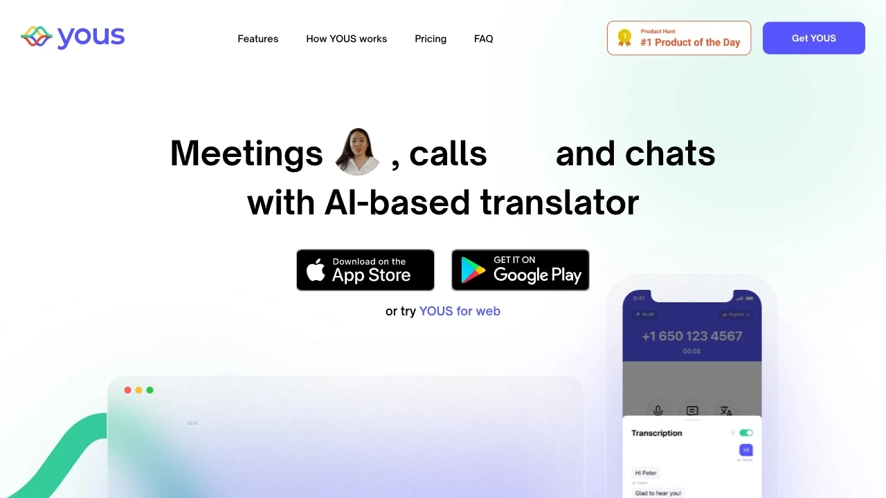 YOUS - Messenger with AI-based translator - AI Tool Ocean