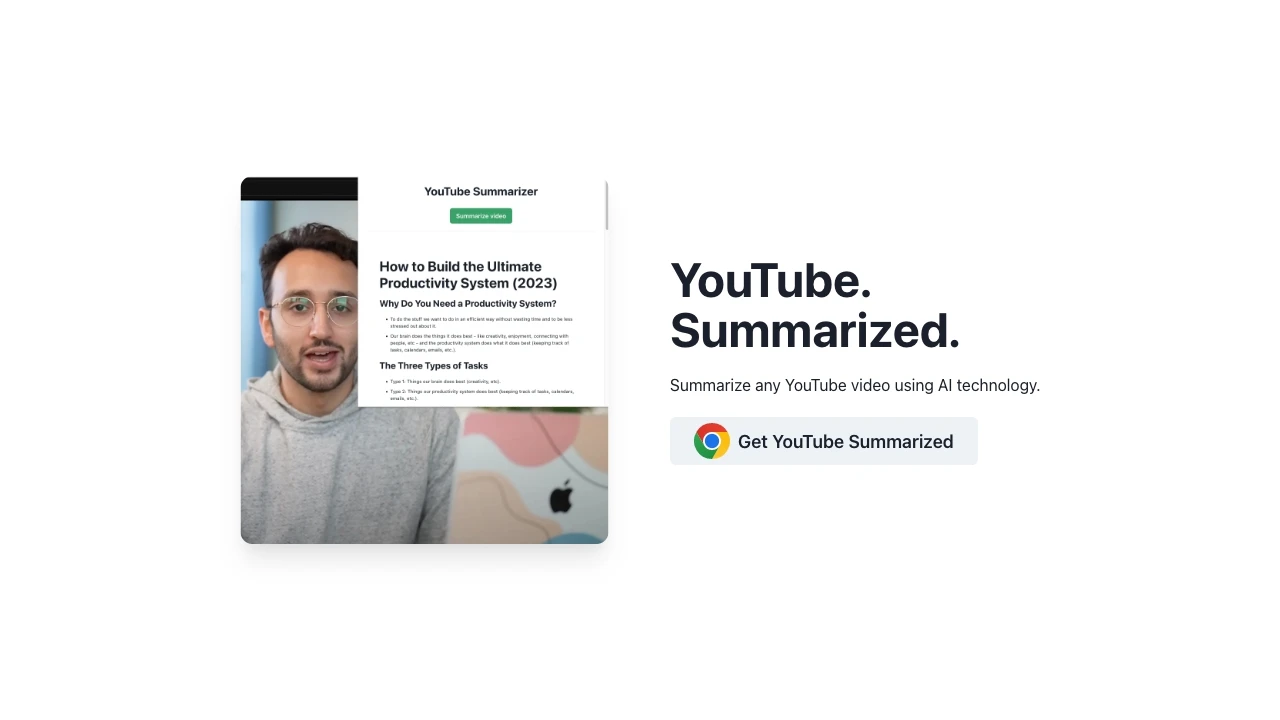 YouTube Summarized - AI Tool Ocean
