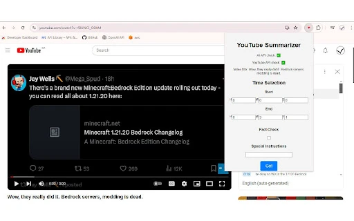 YouTube Summarizer & Analyzer Extension - Chrome Extension - AI Tool Ocean